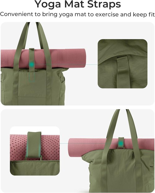BAGSMART Tote Bag for Women - Zippered Work Tote with Compartments | Ideal for Travel & Gym
