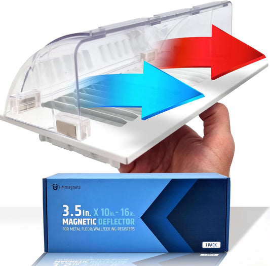 Magnetic Vent Air & Heat Deflector (2 Pack) - Adjustable 9.2” to 16” | Strong Neodymium Magnets