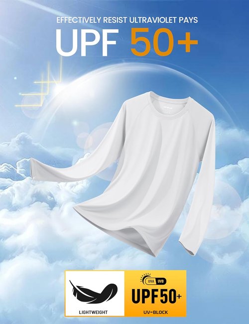 MAGCOMSEN Men's Long Sleeve Shirts - UPF 50+ Sun Protection Dry Fit T-Shirts | 2 Pack for Athletic Wear