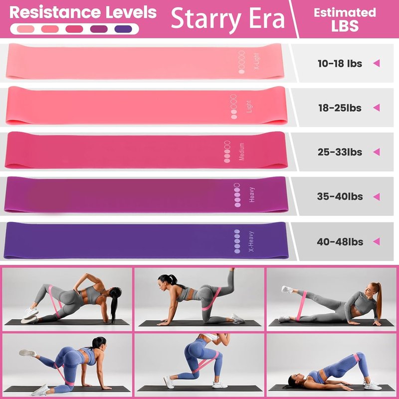 17 Pcs Pilates Equipment,Pilates Set,Women at Home Pilates kit,Pink Pilates Ring and Ball Set Pilates Socks, Jump Rope,5 Resistance Bands Compact Toning and Fitness Essentials Starter Set Accessories
