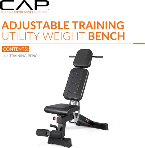 CAP Barbell Adjustable Weight Bench - Multi-Position Incline with 6 Backrest Adjustments & 600 LB Capacity