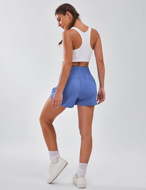 BMJL Women's High-Waisted Athletic Shorts - 2.5" Sporty Gym Shorts with Pocket