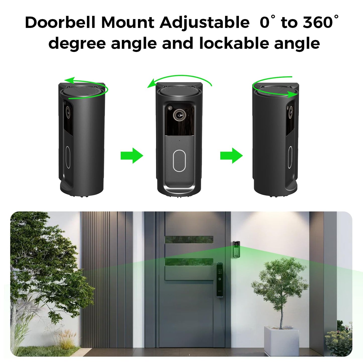 KERZEAT Blink Doorbell Mount Adjustable 360° Degree Angle Compatible with Blink Video Doorbell(2025 Model), No-Drill Camera Bracket Holder for Home, Apartment & Dorm (Adhesive Mount)