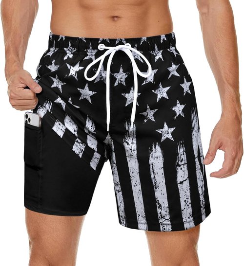 MaciRept Men's Swim Trunks - Quick-Dry Bathing Suits with Compression Liner | Stylish Beach Shorts