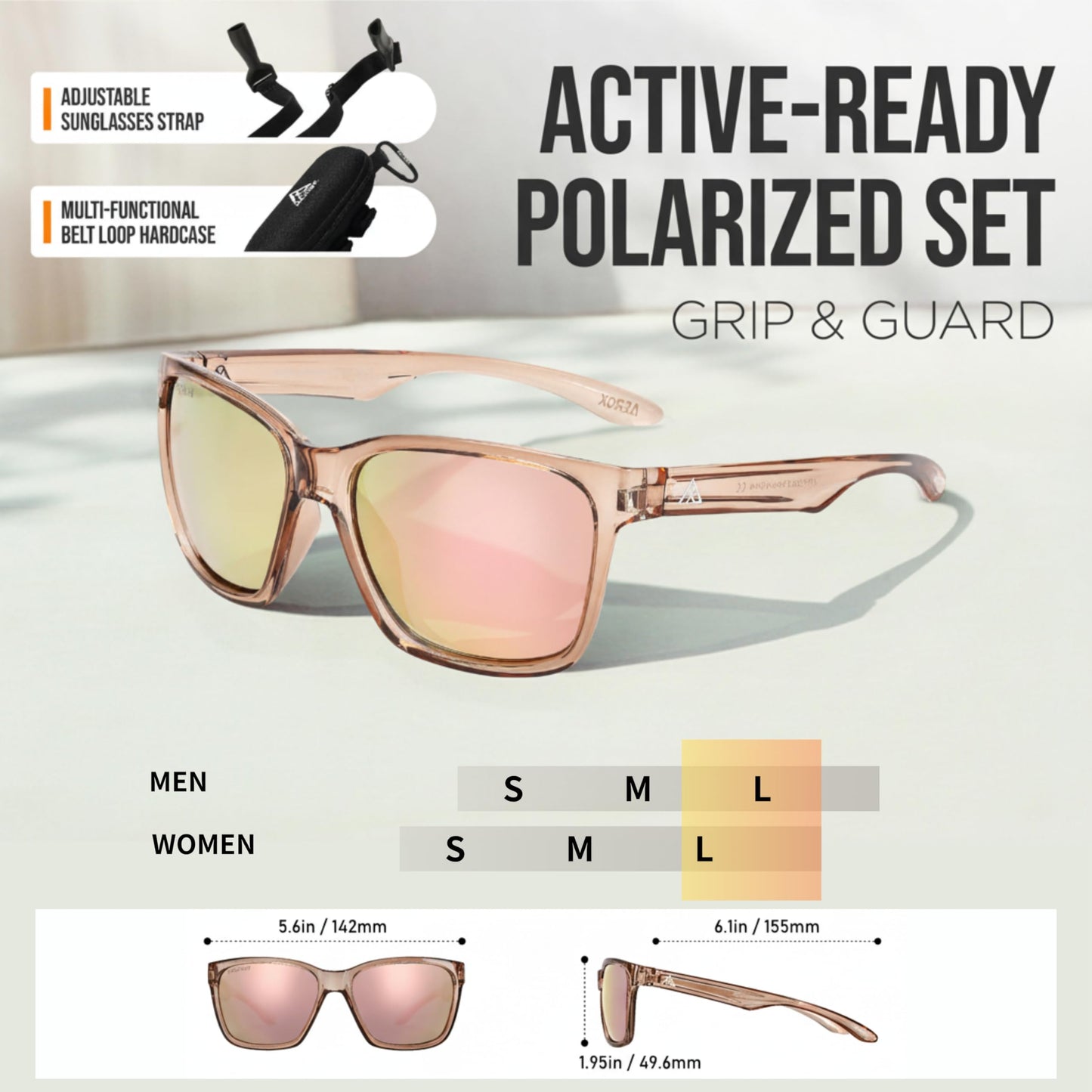 AEROX Oversized Polarized Fashion Sports Sunglasses for Running, Driving, Golf for Women
