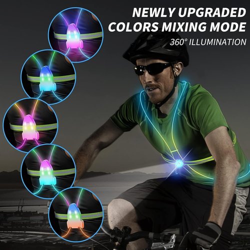 LED Reflective Running Vest by [Brand Name] - High Visibility Front Light for Men & Women | Ideal for Running, Cycling & Walking