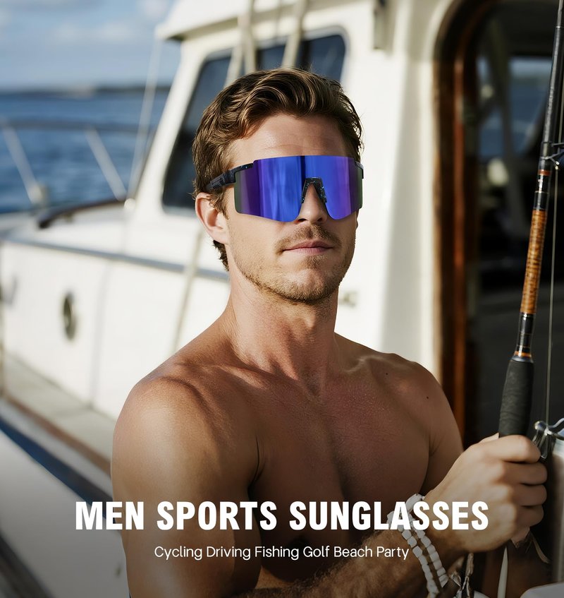 MALIDAK Mens Sports Sunglasses UV400 Protection Youth Baseball Sunglasses Men Womens for Softball Running Pickelball Football