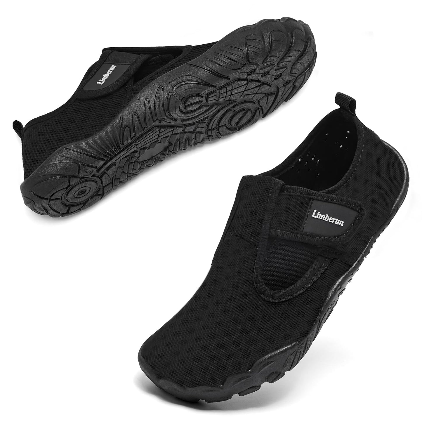Limberun Kids Beach Pool Shoes - Breathable Sea Water Aqua Non-Slip Outdoor Indoor Boat Quick Dry Swimming Lightweight Shoes Black