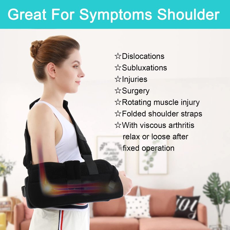 TANDCF bestlife Shoulder Abduction Sling with Removable Pillow & Exercise Ball, Shoulder & Arm Sling Immobilizer for Injury Support, Rotator Cuff, Surgery, Dislocated, Sublexion, Broken Arm