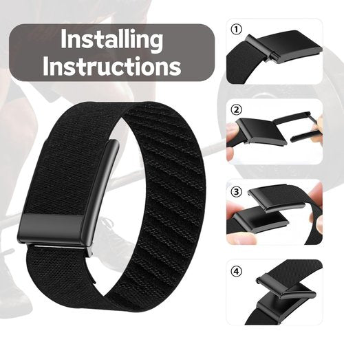 Vanet Nylon Straps Compatible with Whoop 5.0 Bands Peak, MG Life and One, Elastic Woven Strap Breathable Sport Adjustable Stretchy Braided Replacement Bands for Men Women [NOT for Gen 4], 2 Pack