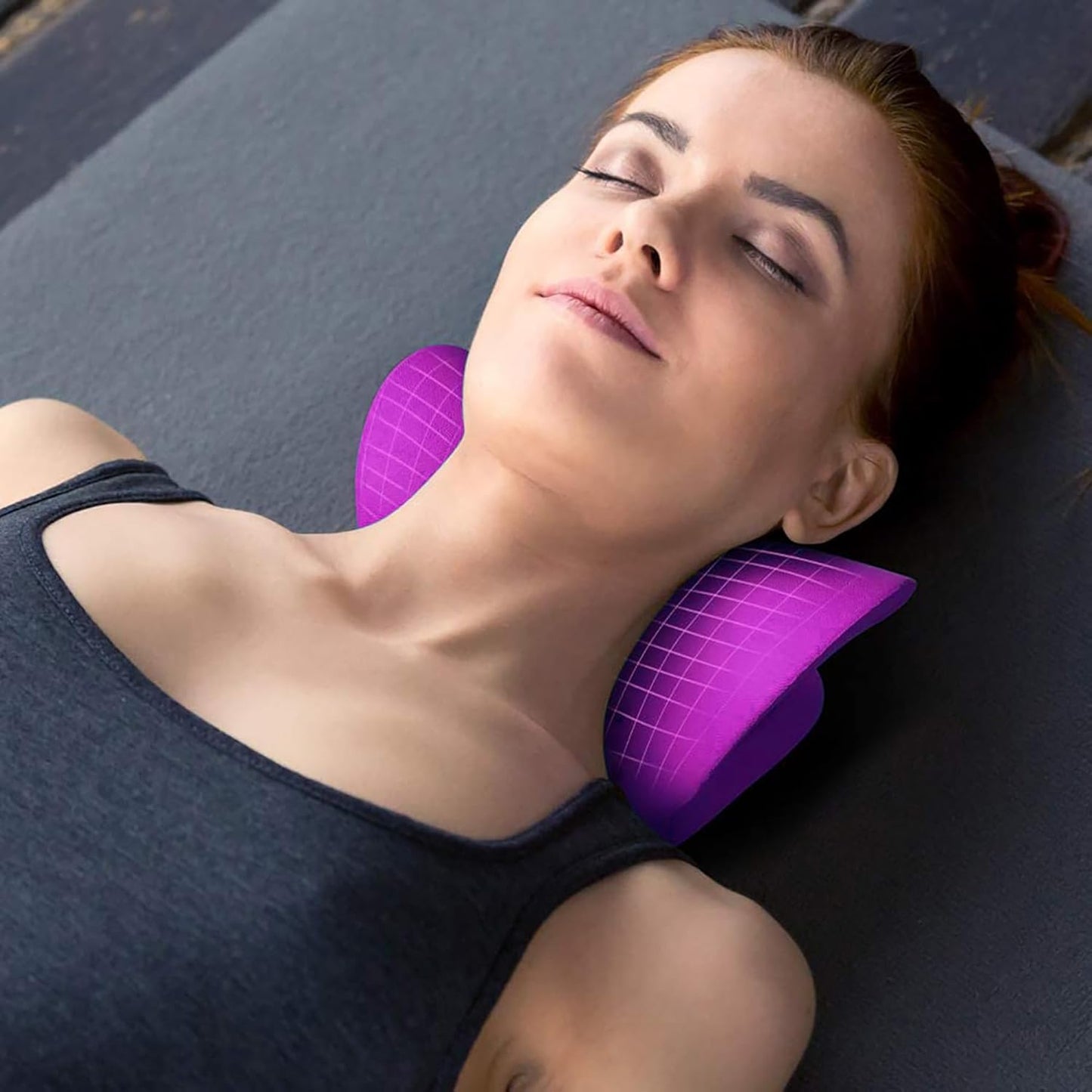 RESTCLOUD Neck and Shoulder Relaxer - Cervical Traction Device for TMJ Pain Relief | Purple Chiropractic Pillow
