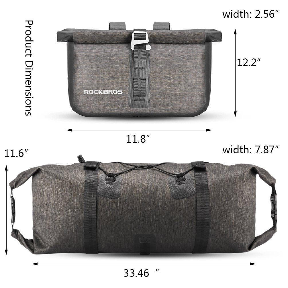 ROCKBROS Waterproof Handlebar Bags 12L-20L Bikepacking Bags Front 2 Dry Packs for MTB Road Bicycles Bikepacking Accessories
