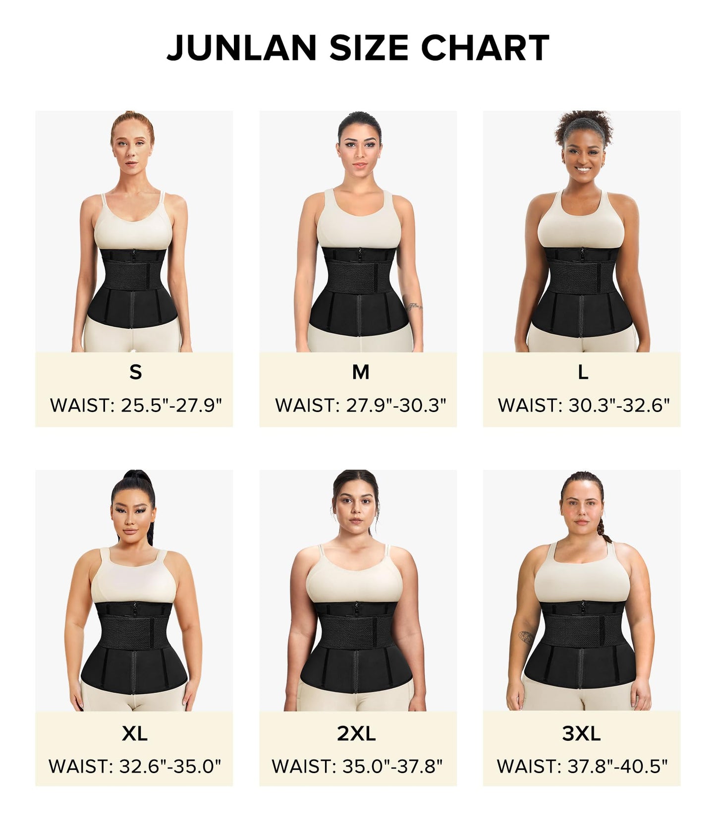 Junlan Sweat Waist Trainer for Women - Sauna Waist Trimmer for Working Out(Black,Medium)