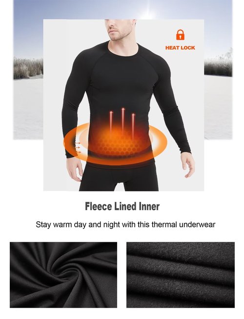 Dalavch 5 Pack Thermal Compression Shirts for Men Long Sleeve Running Gear Undershirt Base Layer for Winter Cold Weather 5 Black X-Large