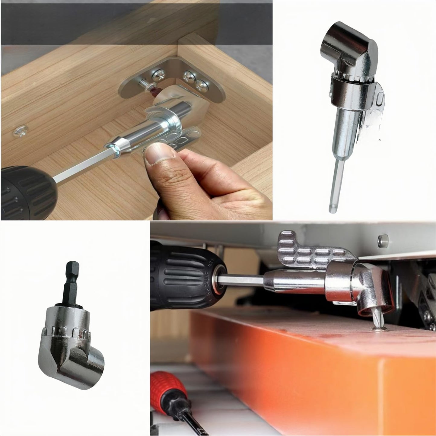 105 Degree Right Angle Drill Adapter, 2025 New 1/4" Hex Shank Driver Angle Drill Attachmen for Screwdriver & Drill(Long+Short) ﻿ ﻿ ﻿ ﻿ ﻿
