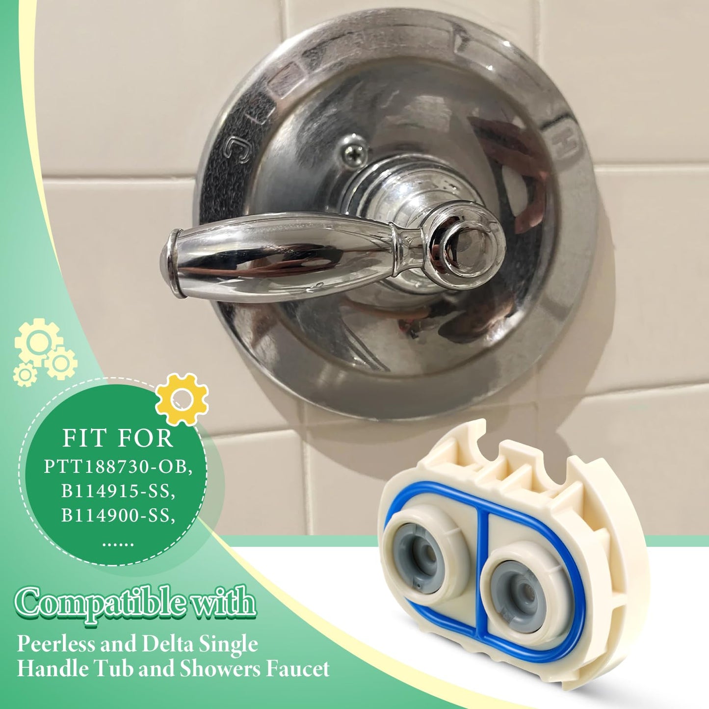 Enhon Check Valve Assembly Replacement for RP73625, Check Valve Parts Compatible with Peerless and Delta Single Handle Tub/Showers Faucet, Compatible with Pressure Balance Cartridge RP70538