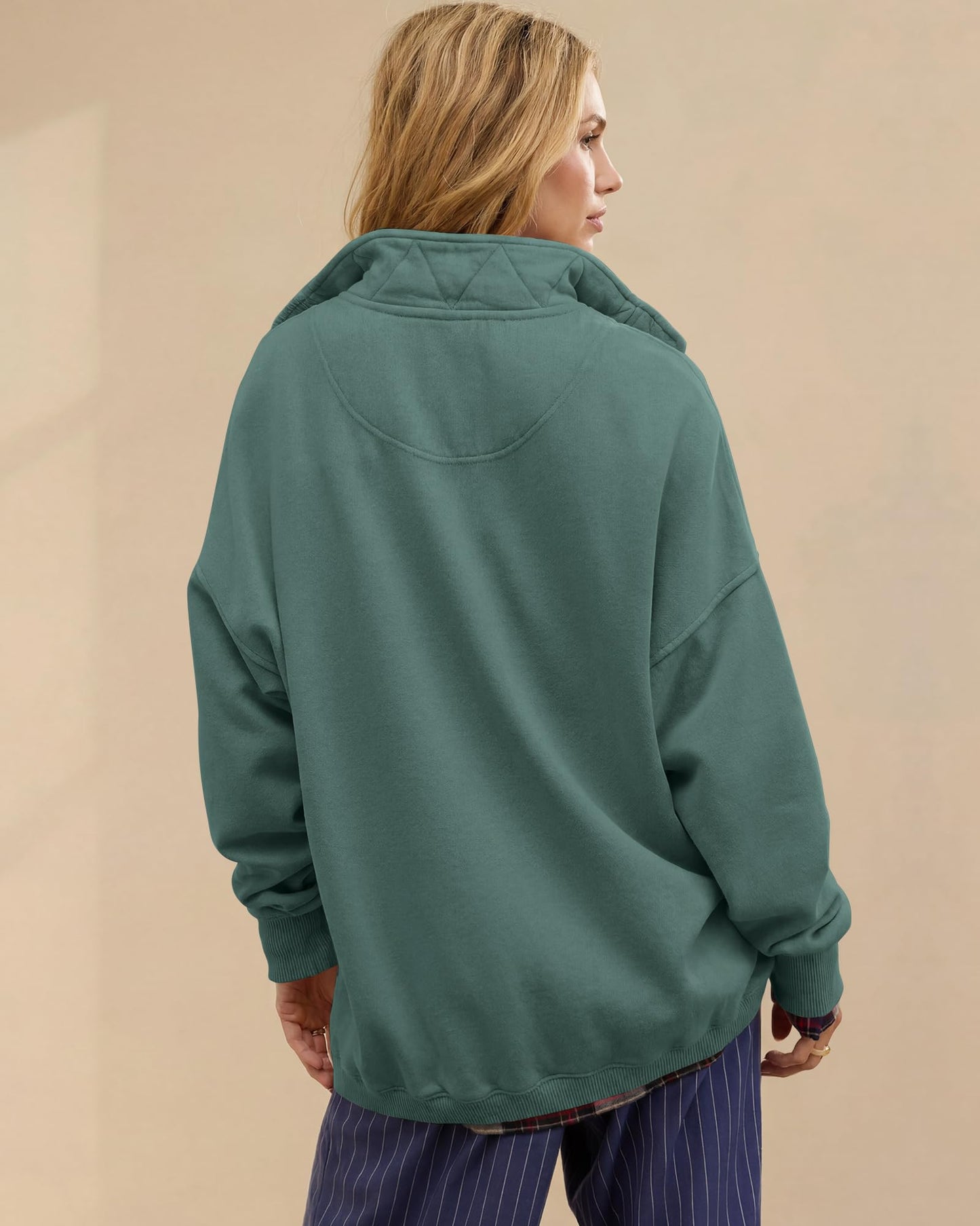 Gacaky Sweatshirt for Women Oversized Henley Neck Pullover Top Fall Outfits