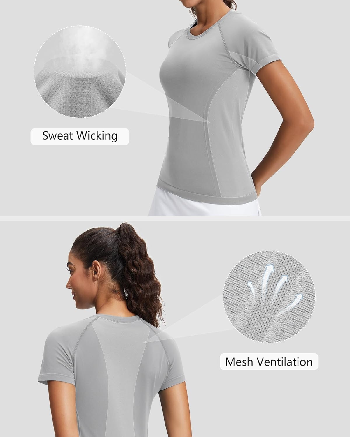 Stelle Seamless Workout Shirts - Women's Short Sleeve Athletic Top for Yoga & Gym | Comfortable Fit