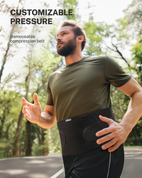 Fitomo Front-Wearing Umbilical Hernia Belt, Unisex, 3D Dome-Shaped Hernia Support Pad, Adjustable with Removable Pads & Extra Straps for Abdominal Pressure, Lumbar Support, Skin-Friendly & Discreet, L/XL