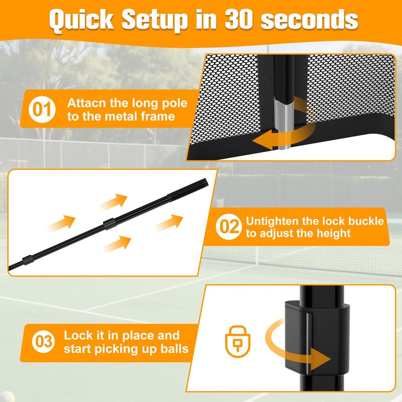 Pickleball Picker Upper Ball Holder, Pickleball Ball Picker Hopper Tube, Pickleball Pickup Tube - Lightweight Pickleball Retriever Collector with Shoulder Strap