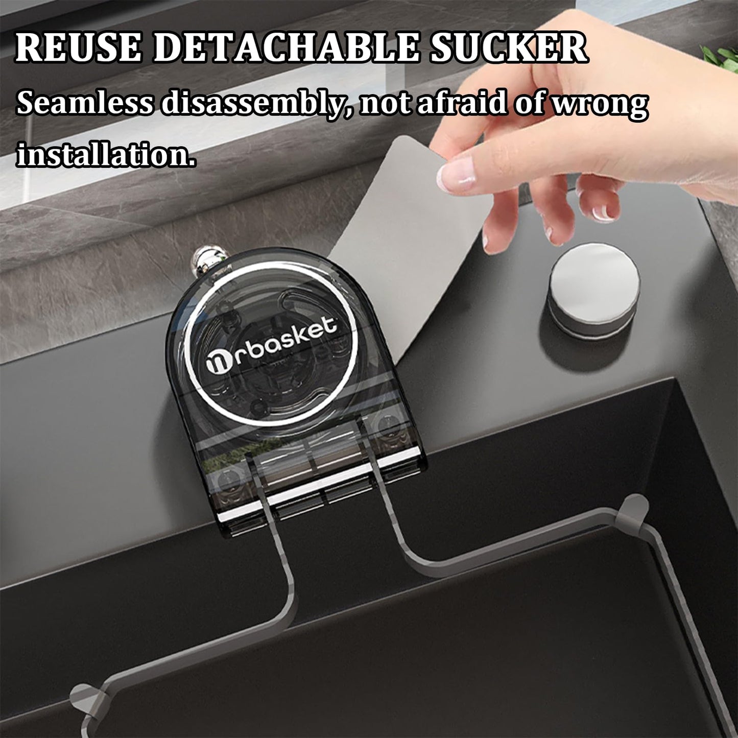 Kitchen Sink Strainer with Filter Mesh Bag, Food Waste Filter Basket, Suction Cup Folding Washing Vegetables and Fruits Drying Bag Holder