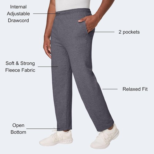 Hanes EcoSmart Men's Sweatpants - Comfortable Athletic Lounge Pants with Pockets | Fleece Fabric