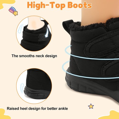 LeIsfIt Toddler Boots - Cozy Plush Lining Winter Shoes for Girls & Boys | Warm Faux Fur Booties