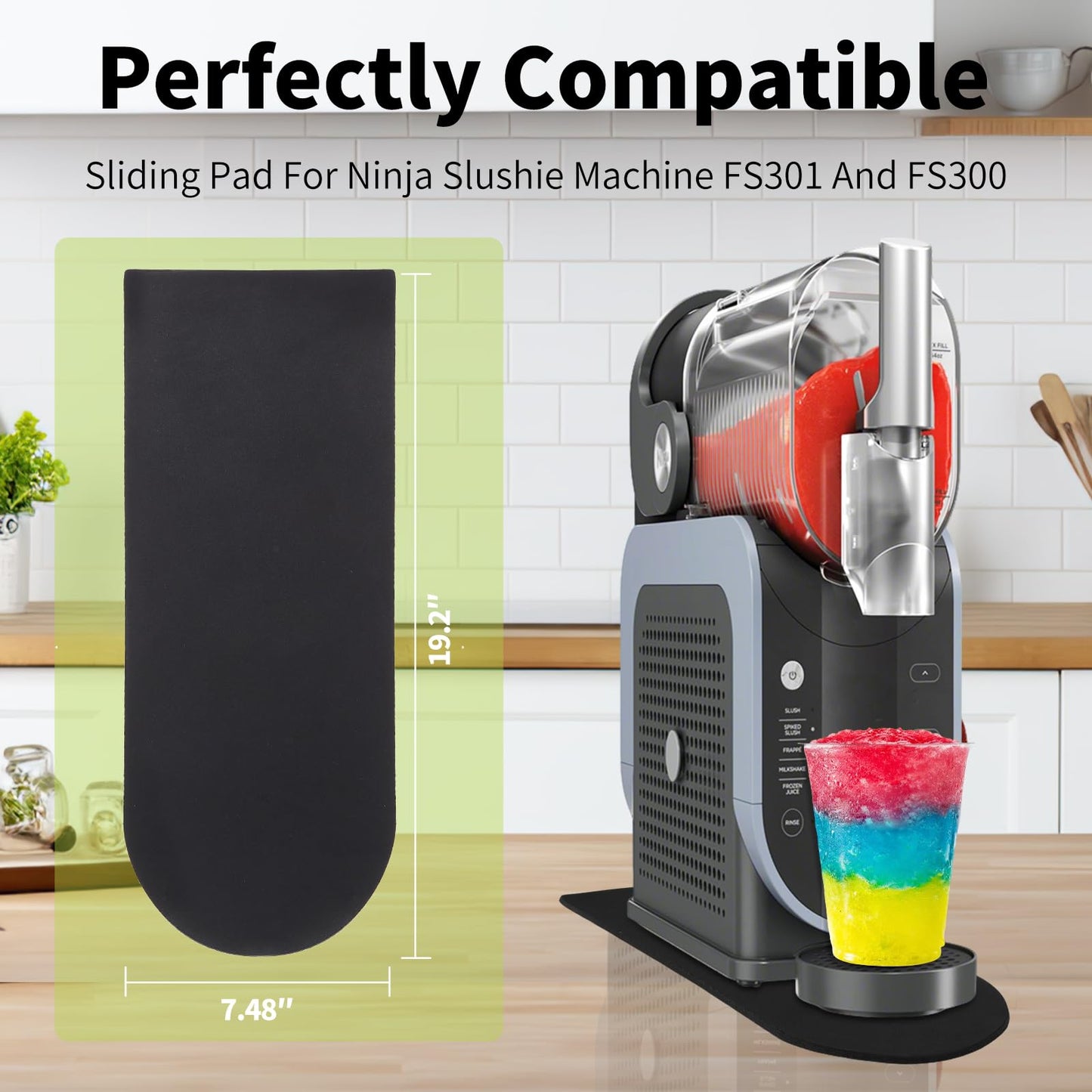 Sliding Pad for Ninja Slushie Machine FS299 FS300 FS301 FS301C - Easily Slide Drink Maker on Table- Slider Mat for Ninja Slushie Machine Accessories