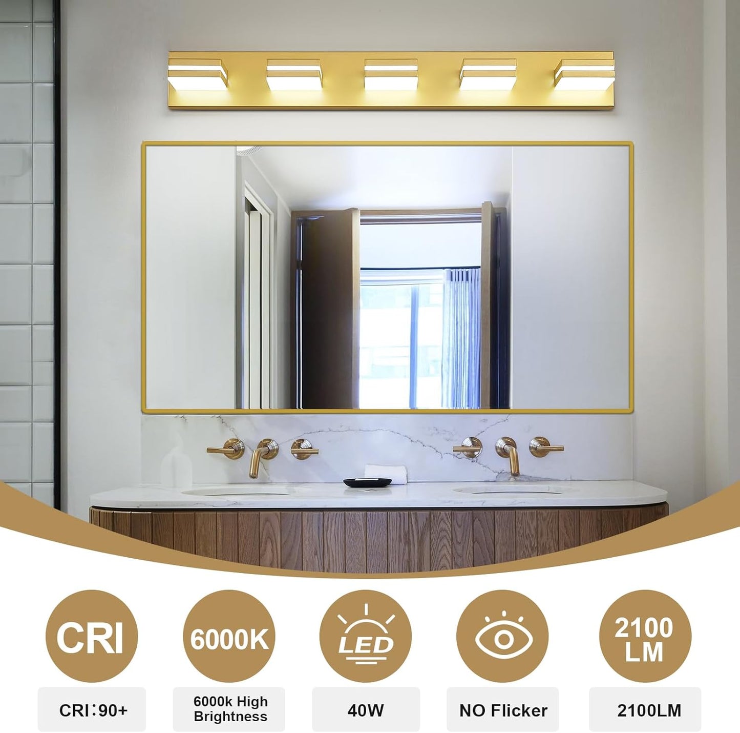 3-Light Modern LED Bathroom Vanity Light Fixture - Black Metal & Acrylic, 16-inch Over Mirror Lighting