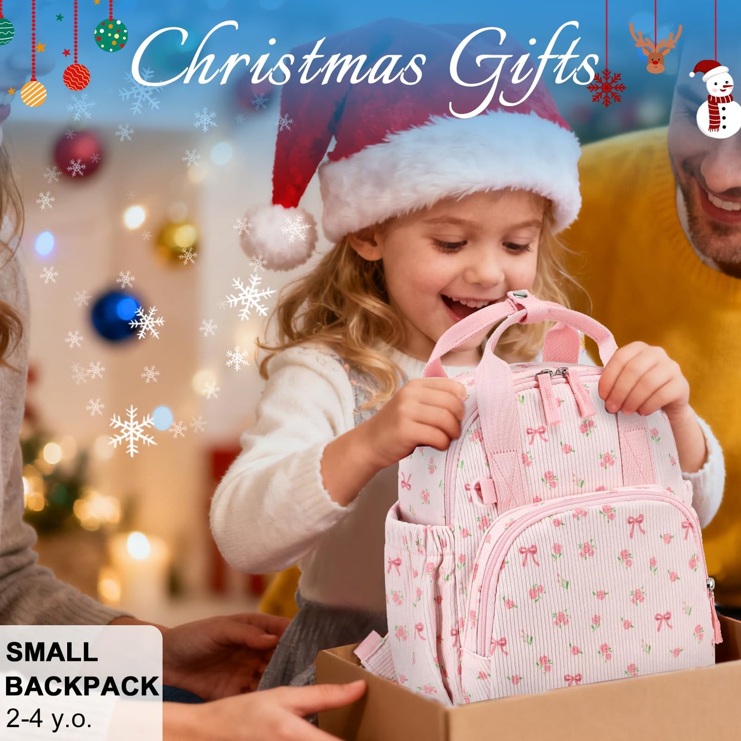 Bluboon Toddler Backpack for Girls Boys 2-4 Cute 12" Preschool Kindergarten Backpacks Kids Daycare Bags School Travel (Pink bow flower 212-Pink, Age 2-4 (12" H not Fit A4 Folder))