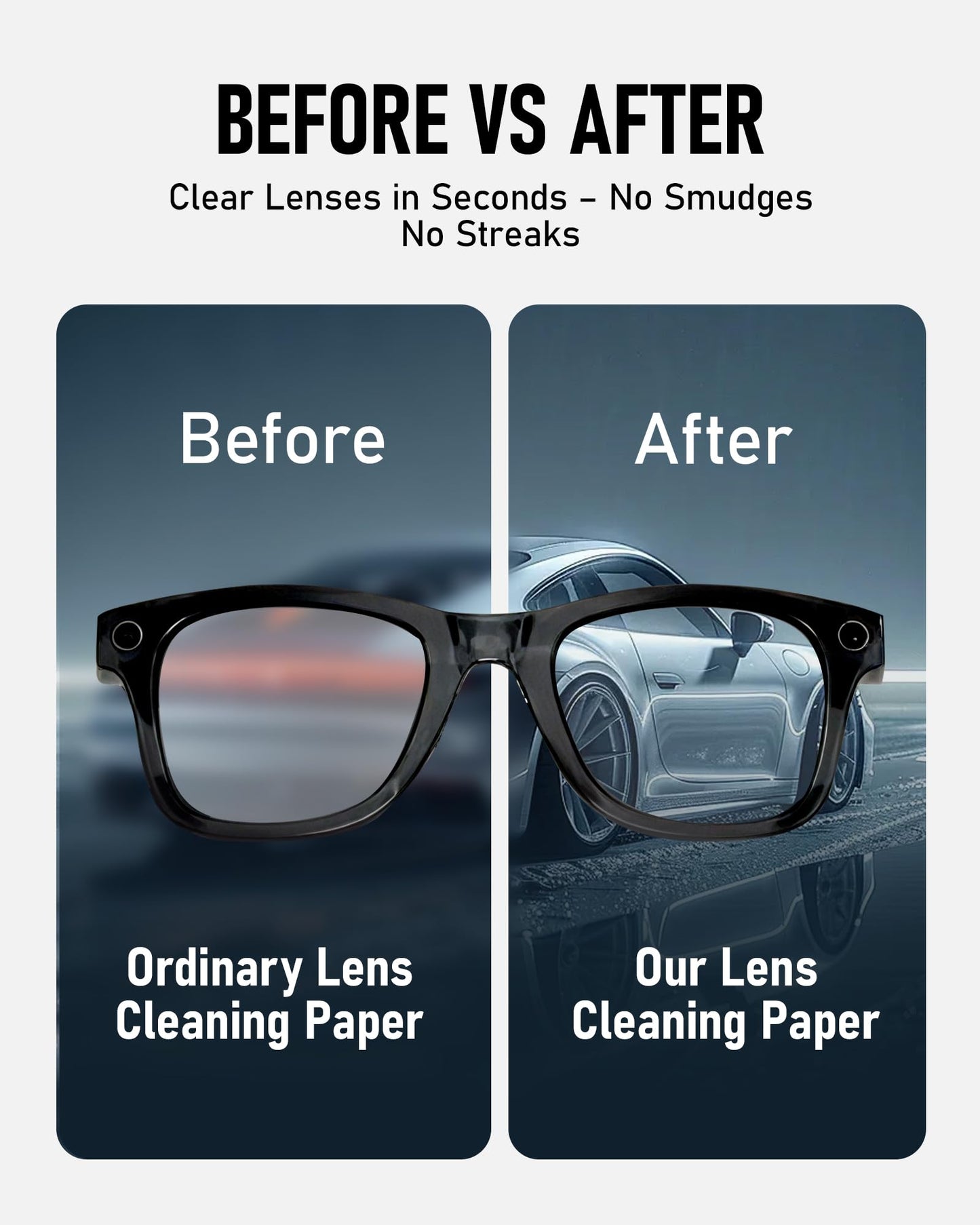 Smart Glasses Accessories Kit for RayBan/Oakley Meta Wayfarer/Headliner/Skyler – Includes Storage Case, 6 Pairs Nose Pads, Adjustable Anti-Drop Lanyard, 6 Pcs Lens Cleaning Papers, 2 Pairs Holders