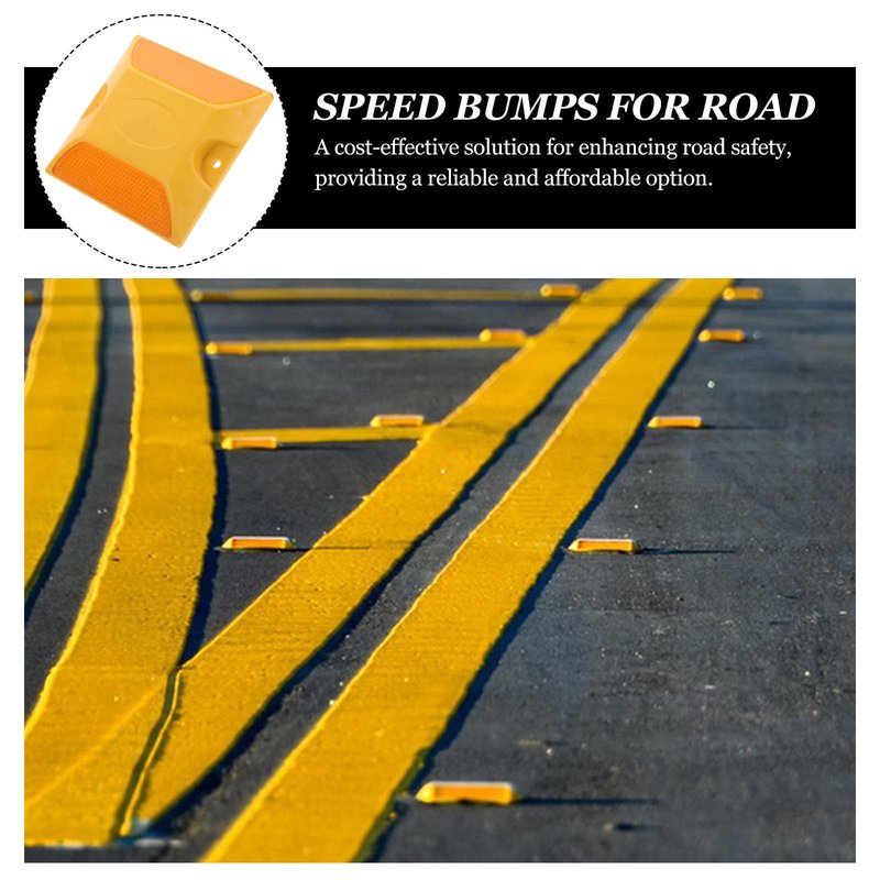 Yardwe Double-Sided Reflective Road Markers 3.93 Inch Durable Pavement Reflectors for Driveways Bike Paths Parking Lots Enhance Traffic Safety
