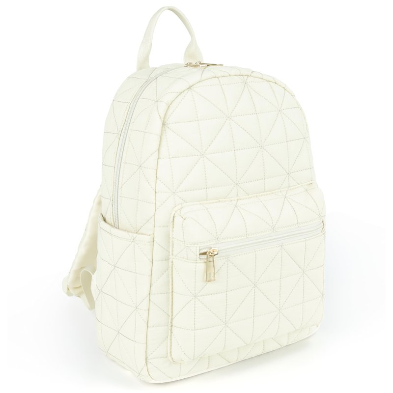 REVOTRA Backpack for Women Lightweight Quilted Bag Small Puffer Pack Water-Resistant Casual Daypack for Travel College Gym White