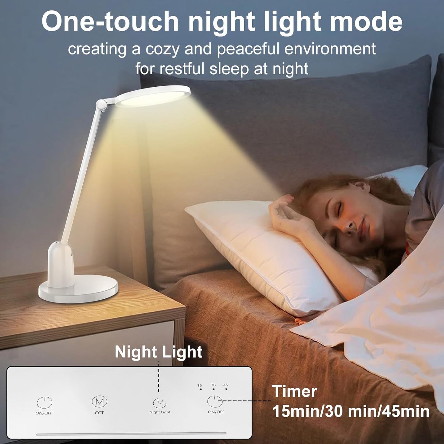 Ultra Bright Dimmable Desk Lamp for Home Office - 1000LM Eye-Caring Light with Timer & Adjustable 3000K-6000K