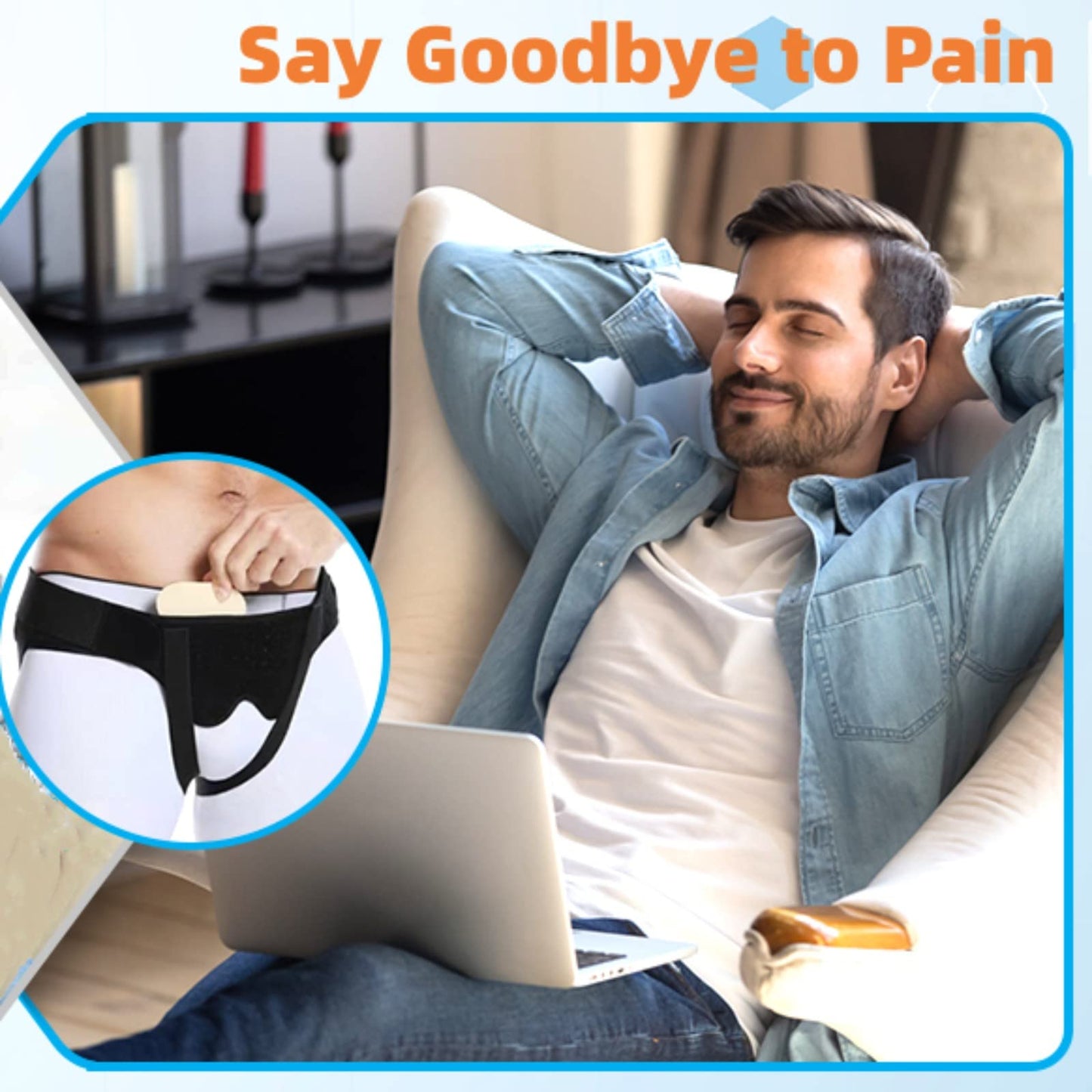leeveel Hernia Belts for Men,Medical Hernia Guard Inguinal Truss for Single/Double,Sports Hernia Adjustable Waist Strap with 2 Removable Compression Pads (Large)