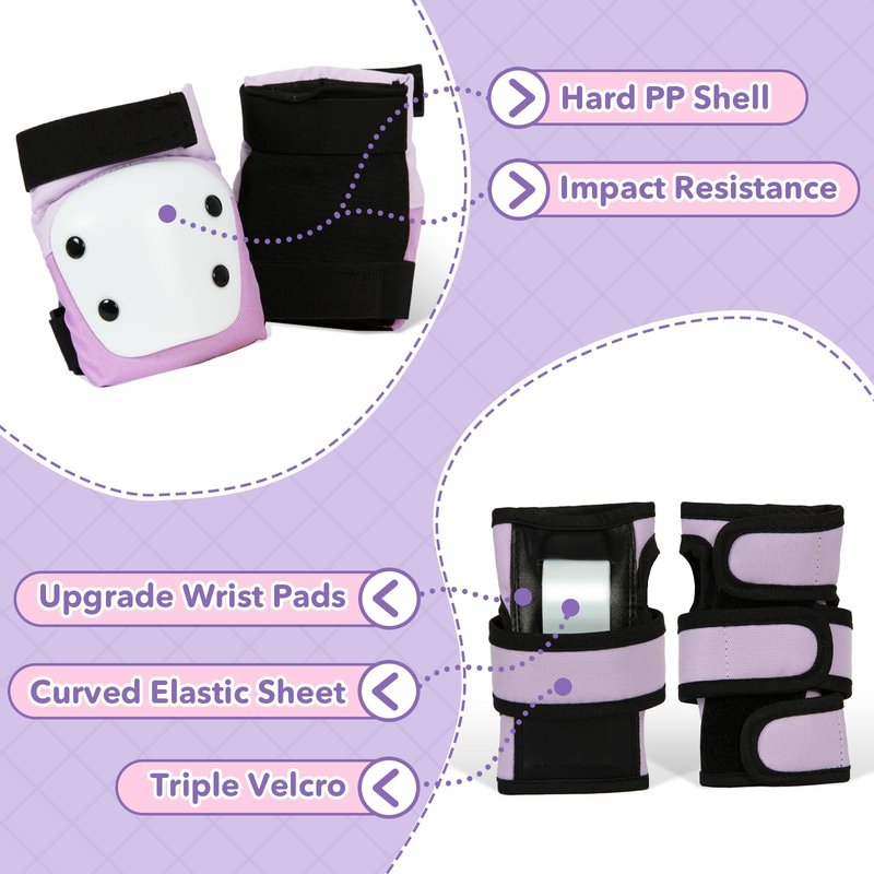 Fotoumgl Kids Helmet and Knee Elbow Pads, Adjustable Toddler Protective Gear Set for Girls Boys Ages 3-10 for Rollerskating, Rollerblading