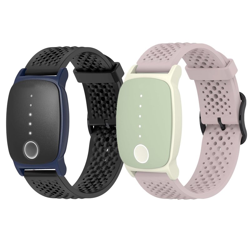 Lamshaw Compatible for EmeTerm Explore Bands, Sport Desgined Silicone band with Metal Buckle Compatible for EmeTerm Explore (2 Pack-Black+Pink)