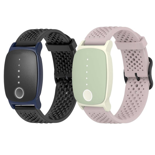 Lamshaw Compatible for EmeTerm Explore Bands, Sport Desgined Silicone band with Metal Buckle Compatible for EmeTerm Explore (2 Pack-Black+Pink)