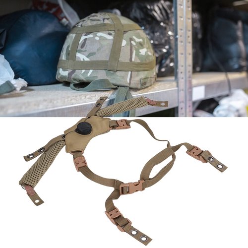 Helmet Chin Strap, Adjustable Tactical Helmet Dial Suspension System Chin Strap for, MICH, Wendy, Universal Comfort Helmet Accessory Replacement with Bolts and Screws (Mud Color)
