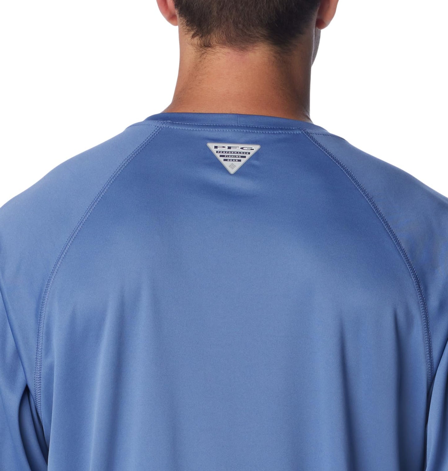 Columbia Men's Terminal Tackle Long Sleeve Shirt, Bluebell/Cool Grey Logo, X-Large