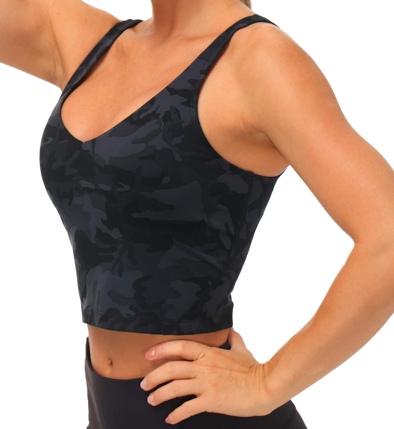 The Gym People Women's Sports Bra - Longline Wirefree Padded Design for Medium Support
