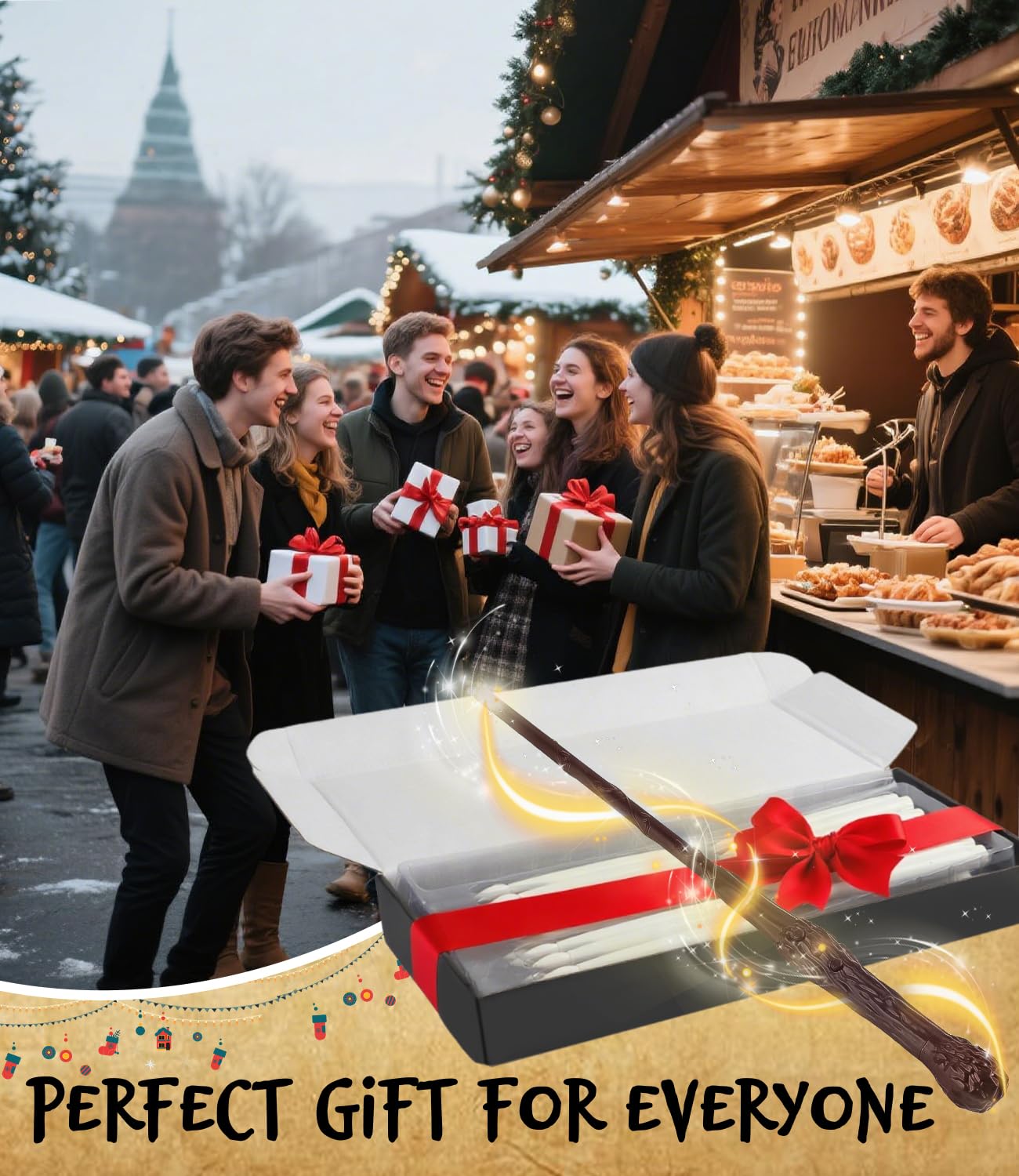 Halloween Decor 12 PCs Hanging Floating Candles with Magic Wand Remote (Include 13 Built-in Battery) Flickering Warm Light Led Candles for Indoor Window Classroom Bedroom Party Christmas Birthday Gift