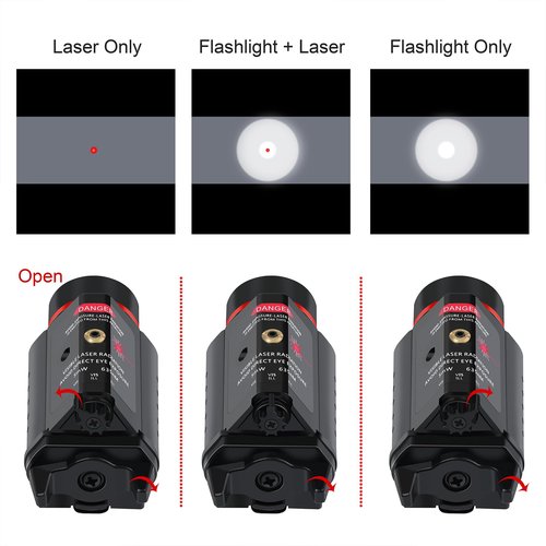 Feyachi LF-38 Red Laser Flashlight Combo 500 Lumen Tactical Light with Picatinny Rail Mount