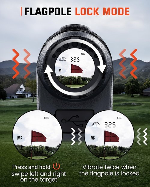 Bestsee Golf Rangefinder - High-Precision 1500 Yards Laser Range Finder with Slope | 7X Magnification & USB-C Rechargeable