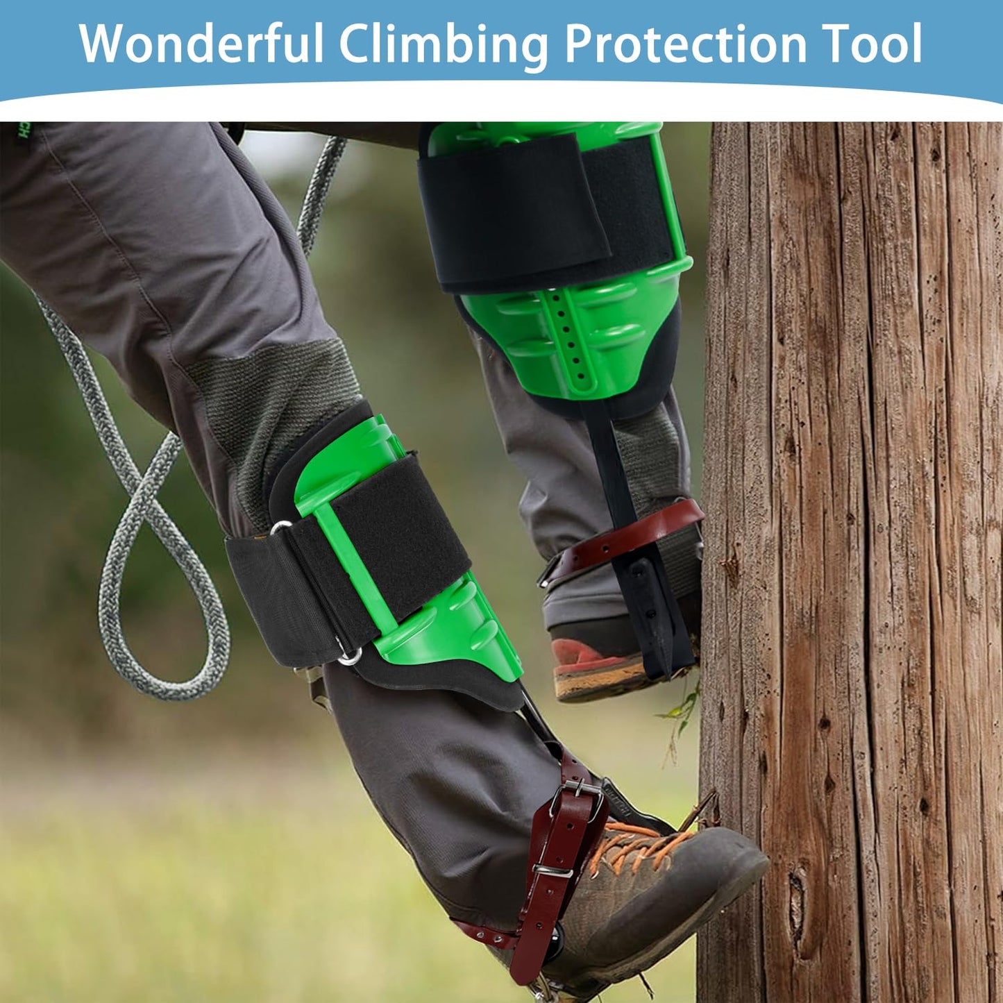 Ksdolip Adjustable Tree Climbing Spikes Set – Heavy-Duty Gear for Safe Climbing, Fruit Picking & Hunting | Steel Spikes & Secure Straps