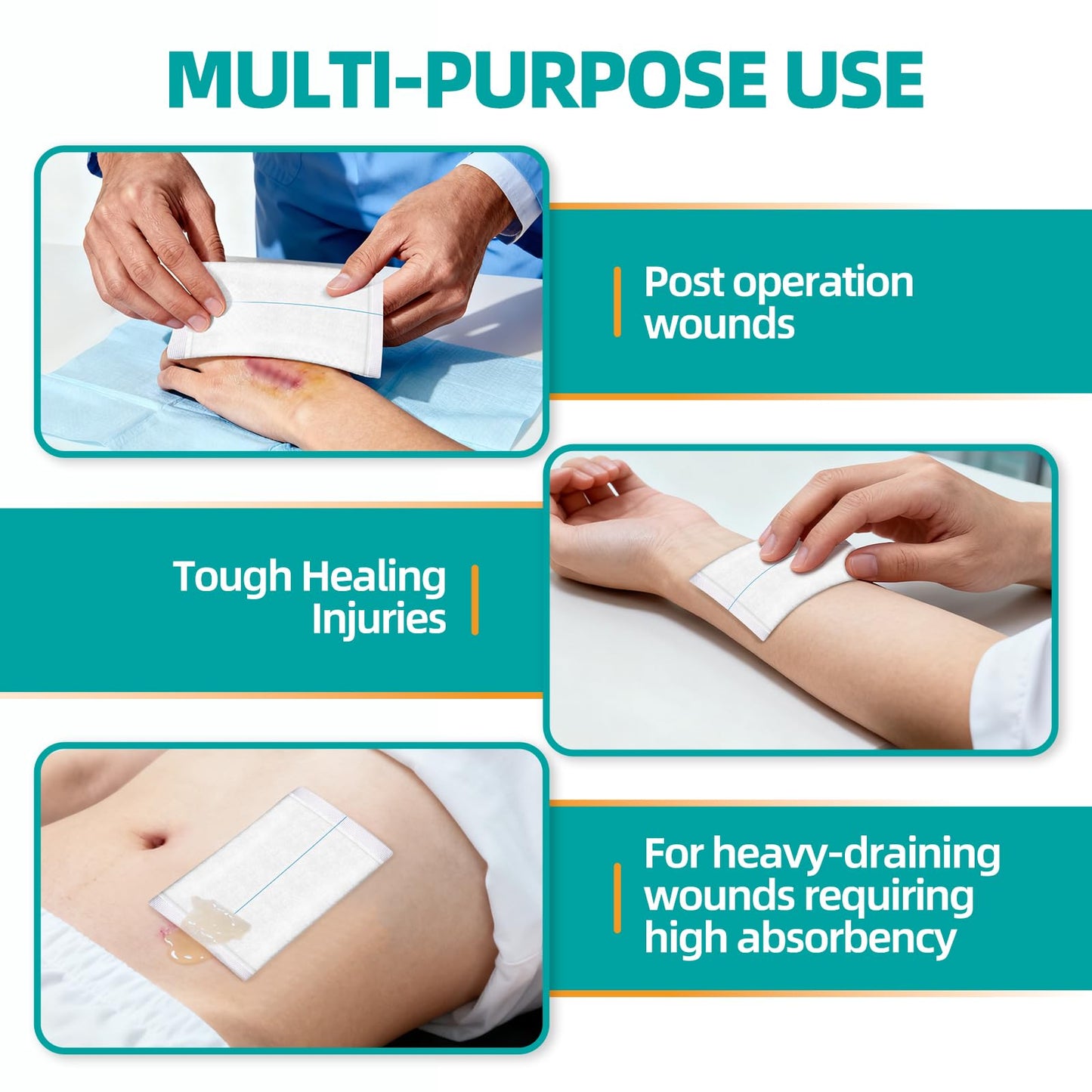 General Medi Sterile Abdominal Combine Pads - 25 Count 5" x 9" Individually Wrapped Absorbent & Thick Pads