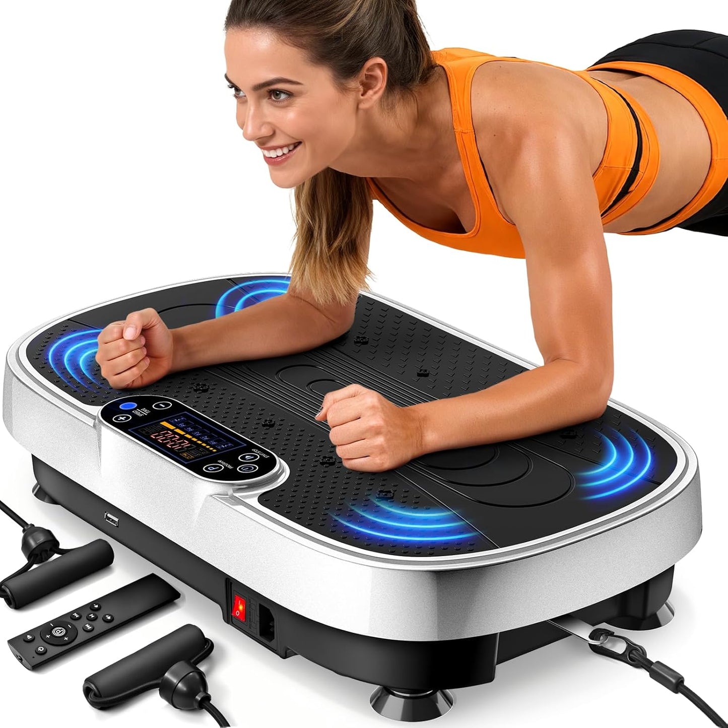 Renoj Vibration Plate Exercise Machine - Smart Vibrating Platform for Weight Loss & Lymphatic Drainage | 455 Lbs Capacity with LED Touch Screen & Bluetooth Speaker