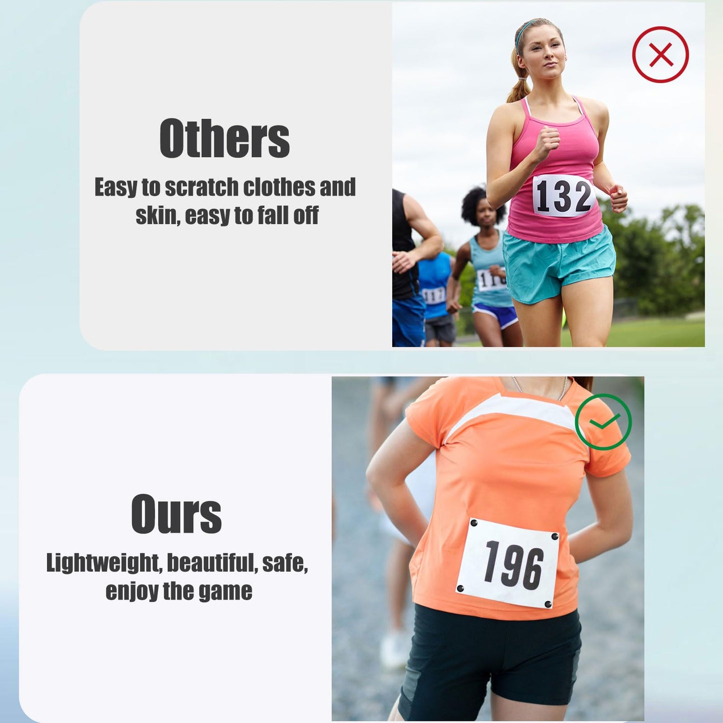 10 Pairs Magnetic Race Bib Clips, Marathon Race Number Buckle Running Bib Magnets Racing Bib Fixing Clips Bib Snaps Bib Pins for Runners Field Triathlon Cycling Competition