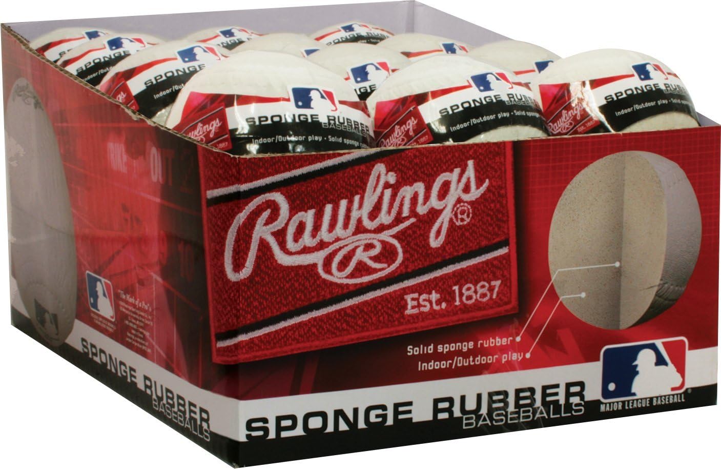 Rawlings Non-Marking Youth Baseballs - Sponge Rubber Indoor/Outdoor Play | Box of 24