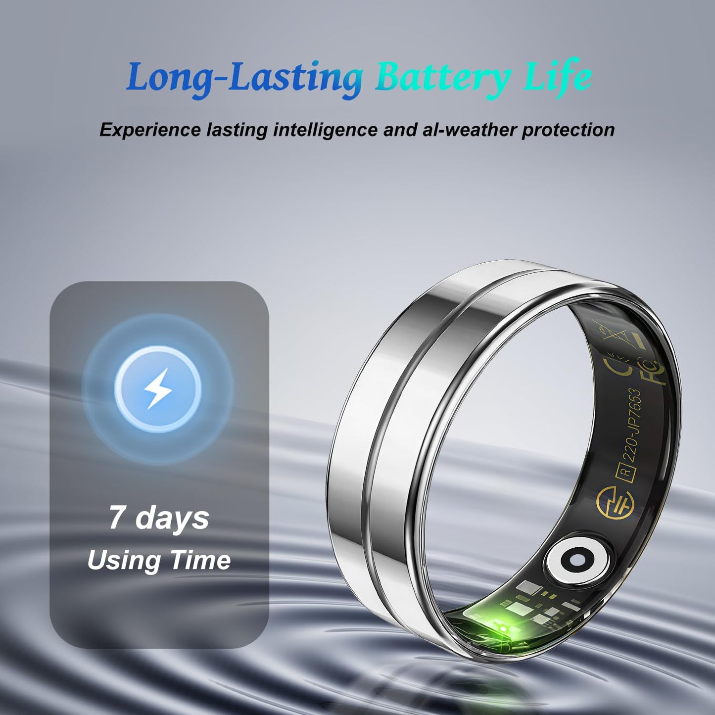 Smart Ring for Women Men,Fitness Tracker Ring with Heart Rate, Sleep Monitoring, Blood Oxygen, Step Counting for iOS and Android, No Subscription Fee, Waterproof, Valentines Day Gifts(NewSilver, 11)